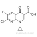 Ácido 7-cloro-1-ciclopropil-6-fluoro-4-oxo-1,4-di-hidro-1,8-naftiridino-3-carboxílico CAS 100361-18-0